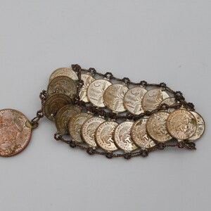 Vintage 1950's Mexico Coin Bracelet Estados Unidos Mexicano Cinco Centavos