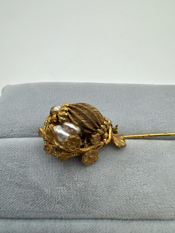 Vintage Miriam Haskell Stick Pin Faux Pearls - image 8