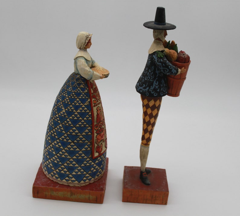 Jim Shore Thanksgiving Pilgrim Figurines Give Thanks and Bounty Heartwood Creek image 5