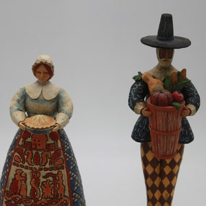 Jim Shore Thanksgiving Pilgrim Figurines Give Thanks and Bounty Heartwood Creek image 3
