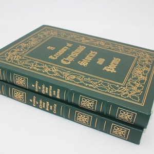 A Treasury of Christmas Stories and Poems Songs and Carols Two Volumes Easton Press Full Leather Collector&#39;s Edition