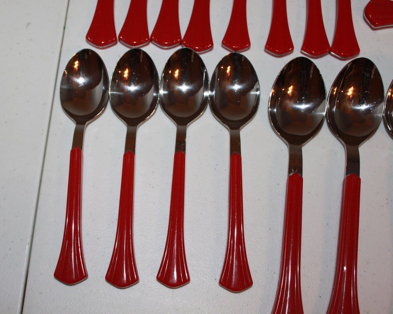 20 Pieces Northland Oneida Red Luminaire Flatware Flare Handle Service 4 Japan