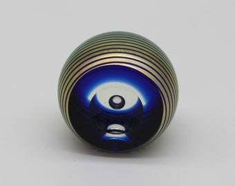 Correia 1985 Limited Edition Signed Iridescent Stripes Paperweight Numbered 67/200
