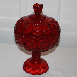 Large 13 Mid Century L. G. Wright Ruby Red Moon and - Etsy