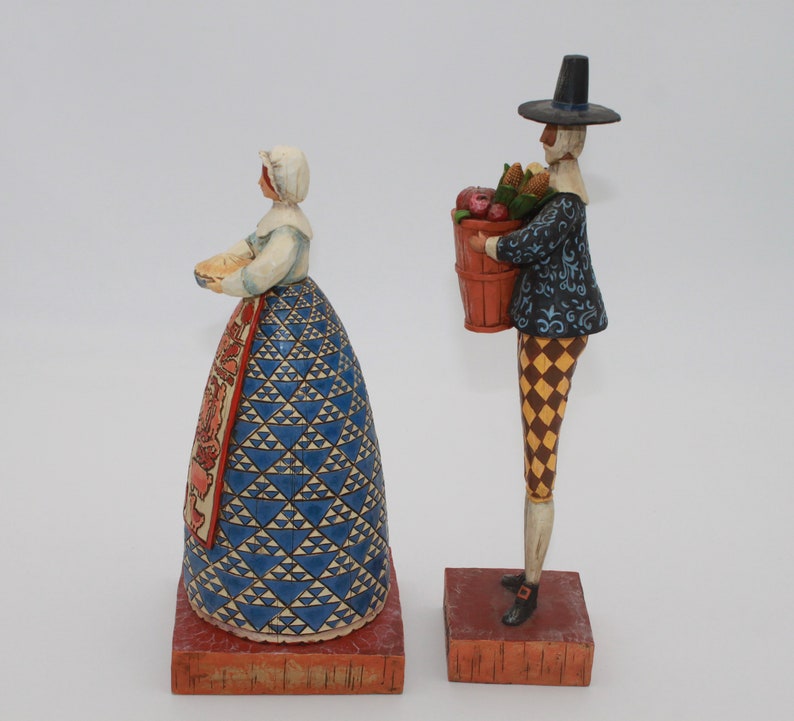 Jim Shore Thanksgiving Pilgrim Figurines Give Thanks and Bounty Heartwood Creek image 7