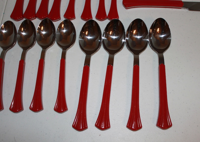 20 Pieces Northland Oneida Red Luminaire Flatware Flare Handle Service 4 Japan