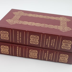 Les Miserables by Victor Hugo Volumes I and II Easton Press Full Leather Two Volume Set Famous Editions