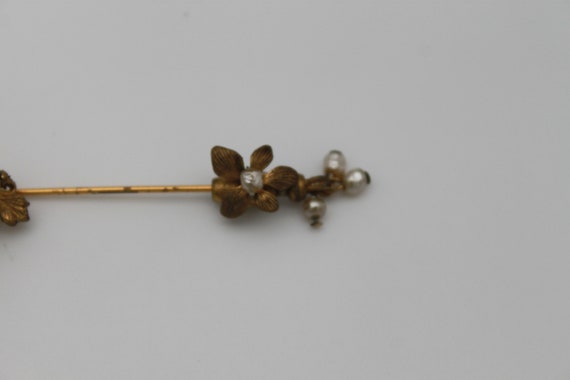 Vintage Miriam Haskell Stick Pin Faux Pearls - image 5