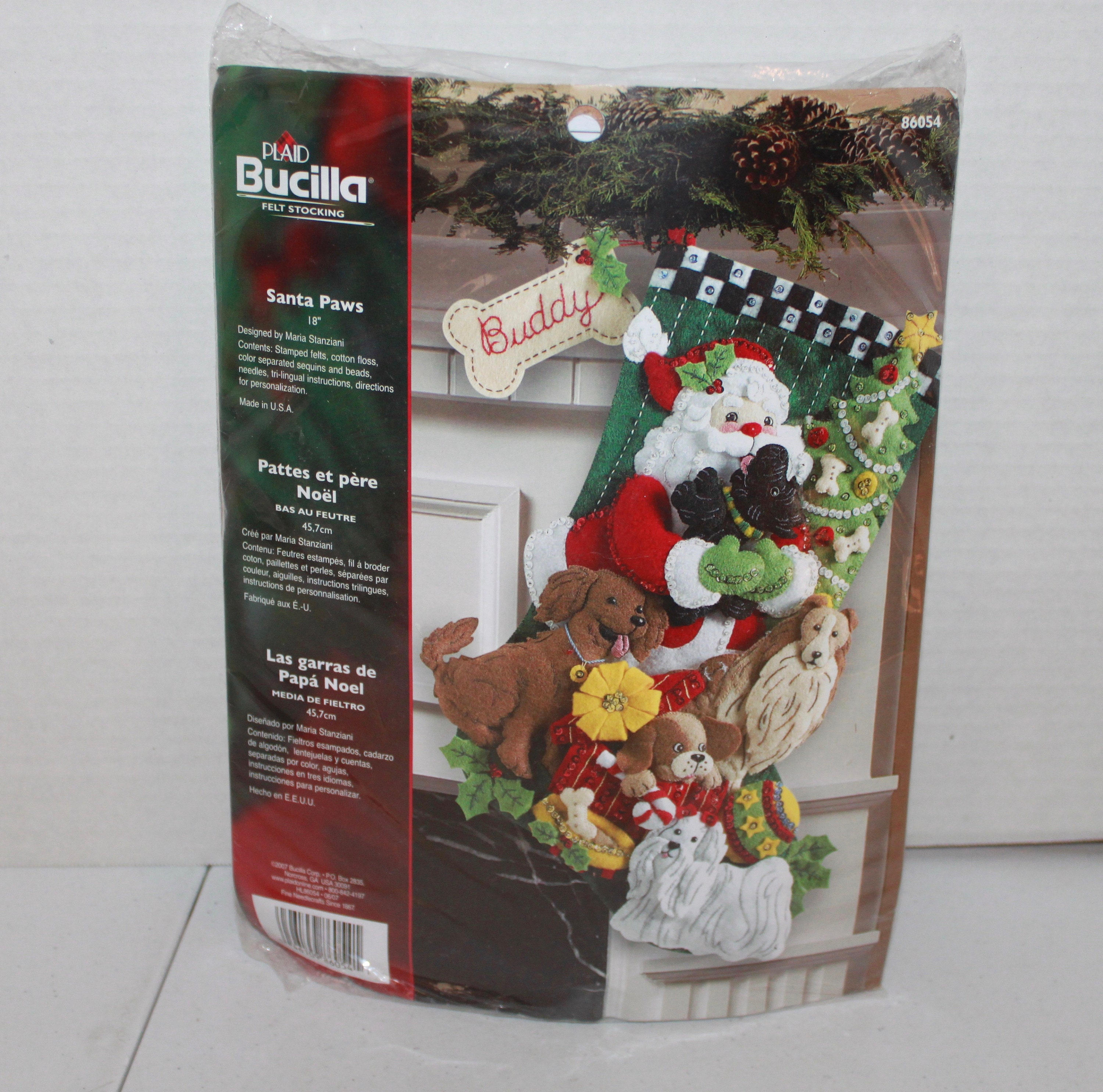 Bucilla Felt Stocking Kit Santa Paws - Arts & Crafts