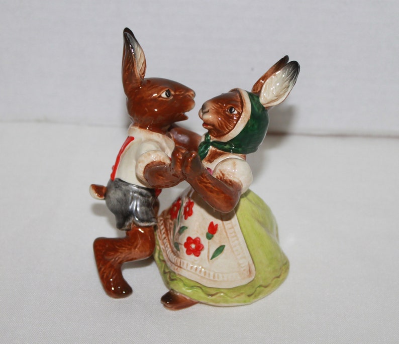 Vintage Goebel Bavarian Dancing Rabbits Bunny Bunnies Couple Etsy