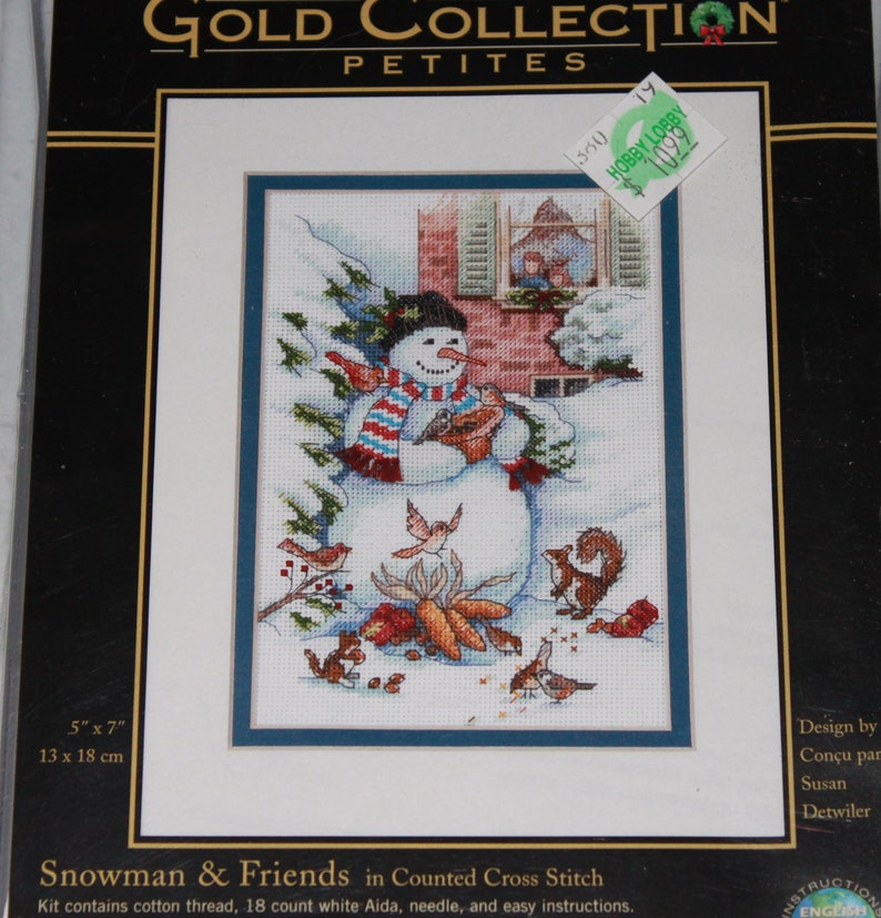 Dimensions Gold Petite Snowman /& Reindeer Counted Cross Stitch Kit-5/"X7/" 18 Coun