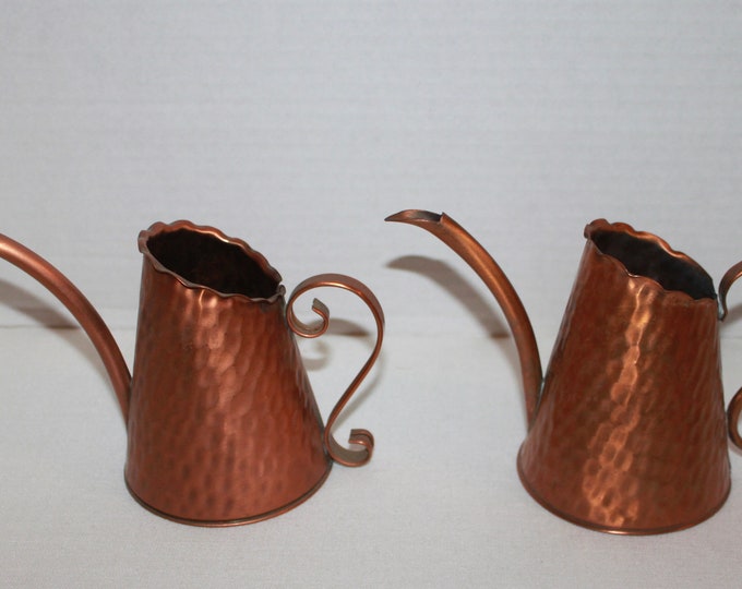 2 Vintage Gregorian Solid Copper Watering Can Hammered Made in Etsy