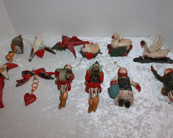 1989 House of Hatten 12 Days of Christmas Ornaments Complete Etsy