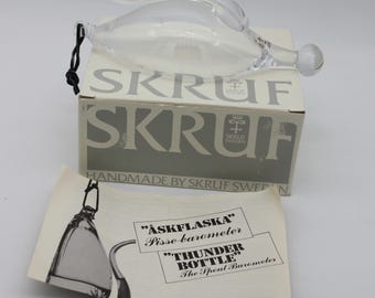 Skruf Sweden Handmade Glass Barometer