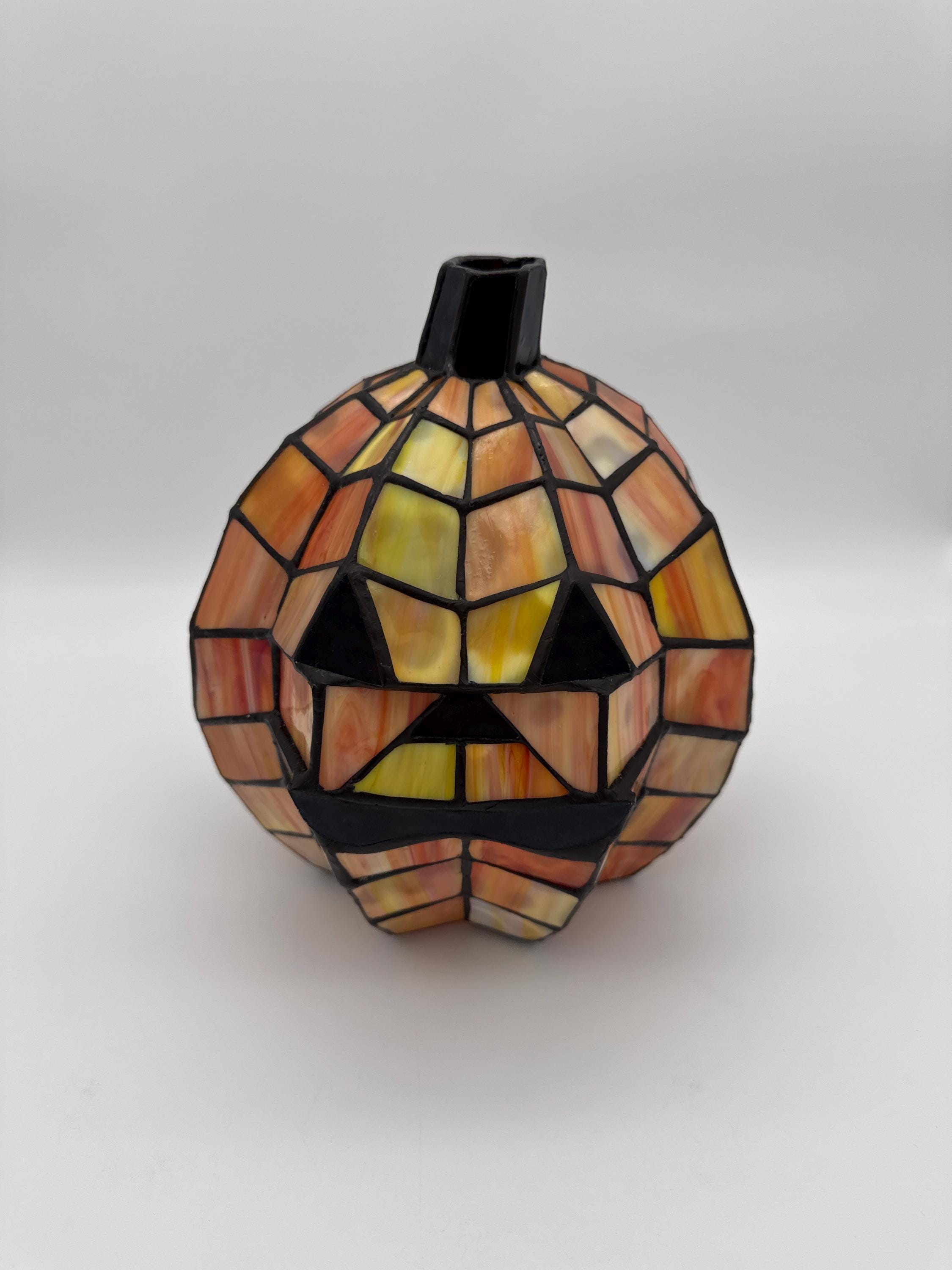 Stain Glass Pumpkin Lamp - Etsy