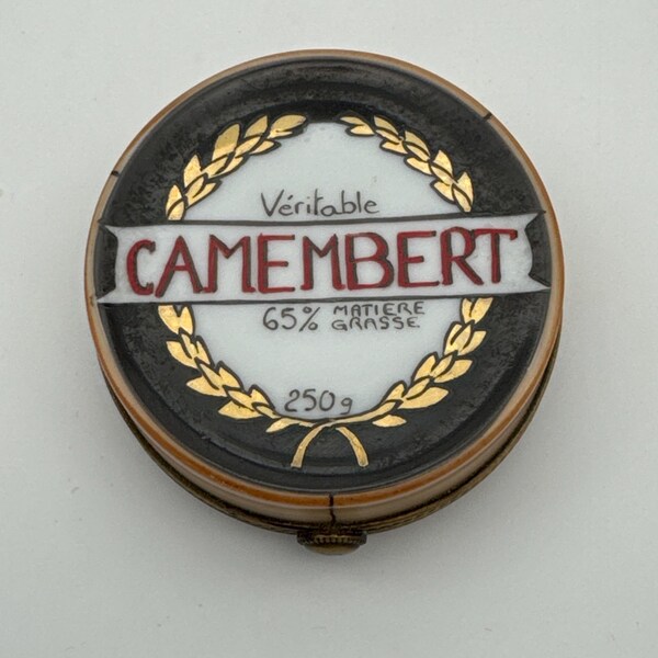 Boîte à bijoux peinte à la main pour camembert de Limoges, France Eximious