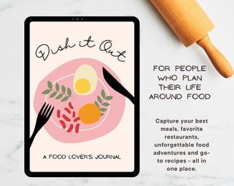 Food Journal for Foodies Recipe Templates Restaurant Review Pages  Culinary Bucket List Digital Download PDF