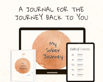 Sober Journey Journal Guided Sobriety Workbook with Prompts Milestone Tracking and Reflection Pages Digital Recovery Journal
