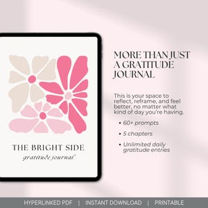Gratitude Journal for Women Guided Reflection and Daily Prompts Self Care Mental Health Workbook Digital Gratitude Journal PDF