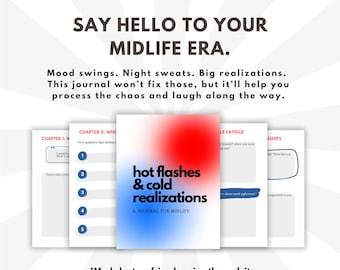 Midlife Journal for Women Funny Menopause Reflection Workbook – Perimenopause Guided Journal Digital Self Care PDF