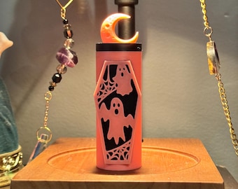 Chaveiro de protetor labial fantasma de Halloween impresso em 3D