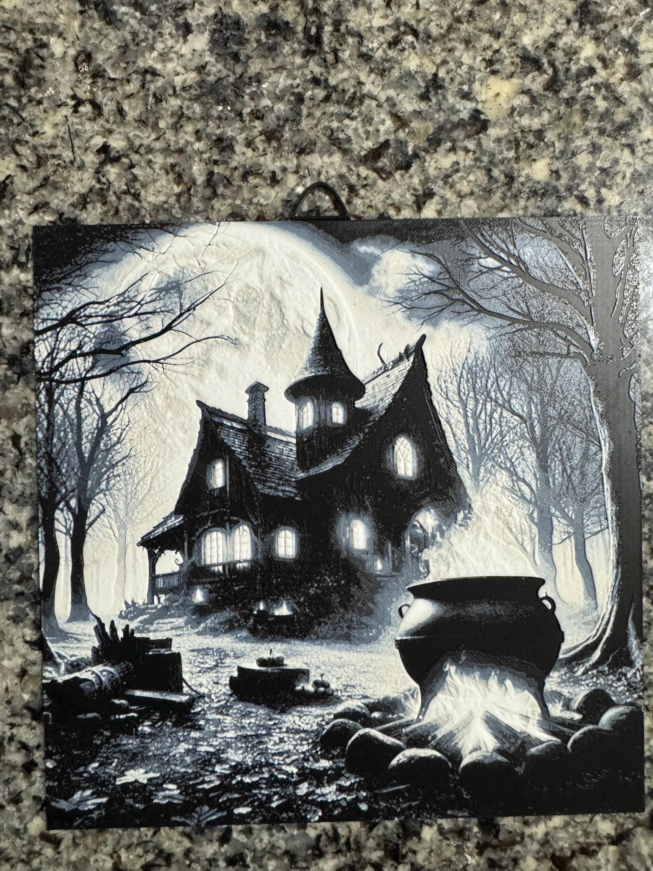3D Haunted House with Cauldron