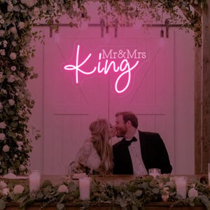 Custom Mr & Mrs Last Name Wedding Neon Sign: Minimalist Decor