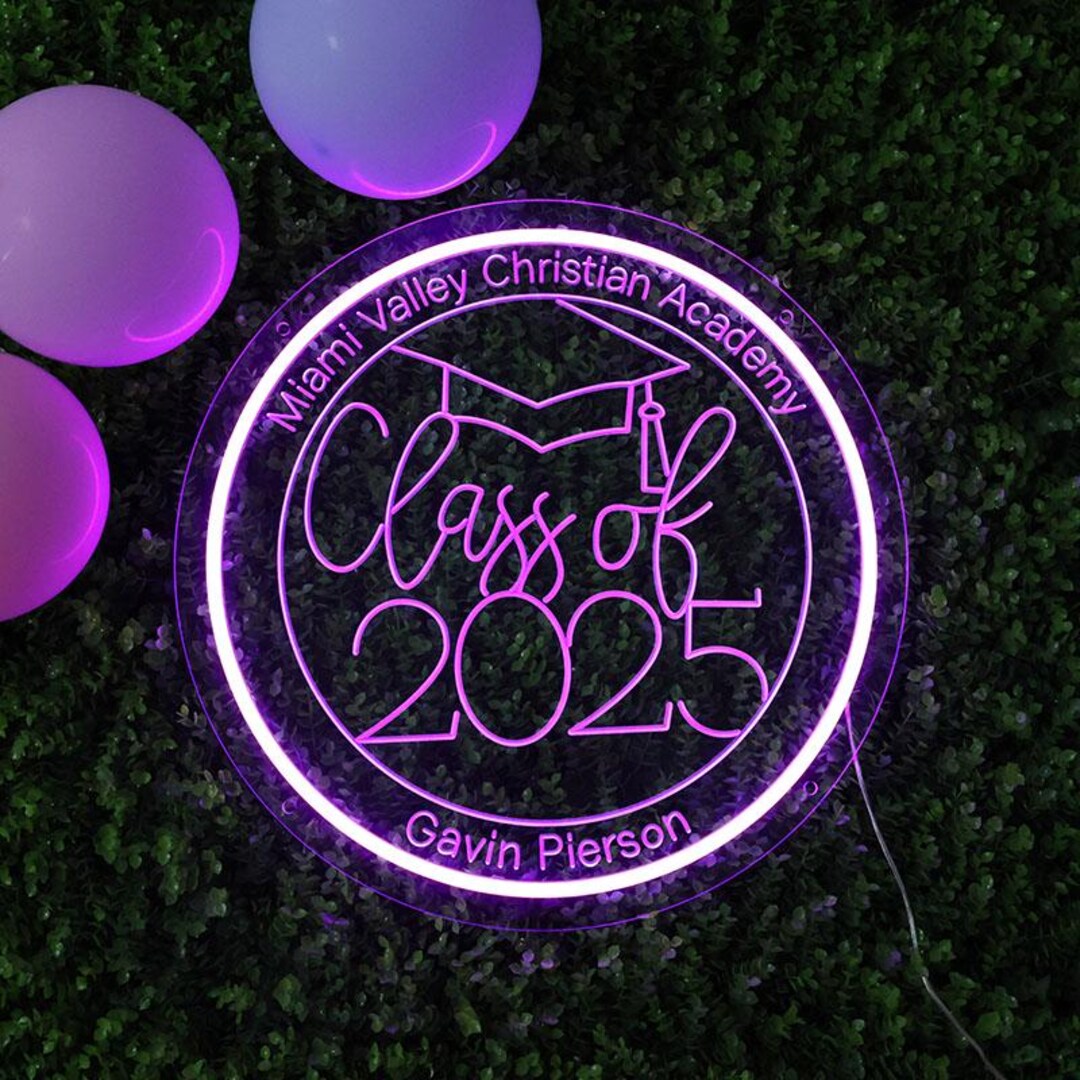 Neon Class Sign Custom Graduation Neon Sign: Class of 2025 LED Decor - Etsy