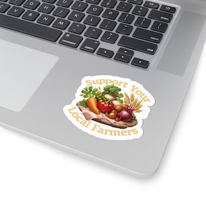 Farmers Market Lover Kiss-Cut Stickers, Support Local Farmers, Vegetable Decal, Nature Sticker, Cute Decal, Water Bottle Stickers, Farm