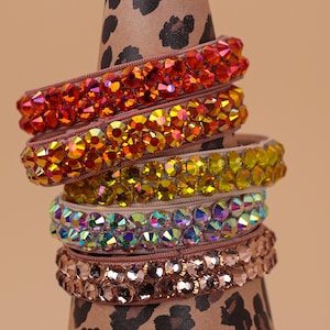 Elastic Dance Bracelet For Performance Dance Jewelry Bangle with Rhinestone Bracelet For Latin Dance Crystal Wrist Band For Salsa Show Dance