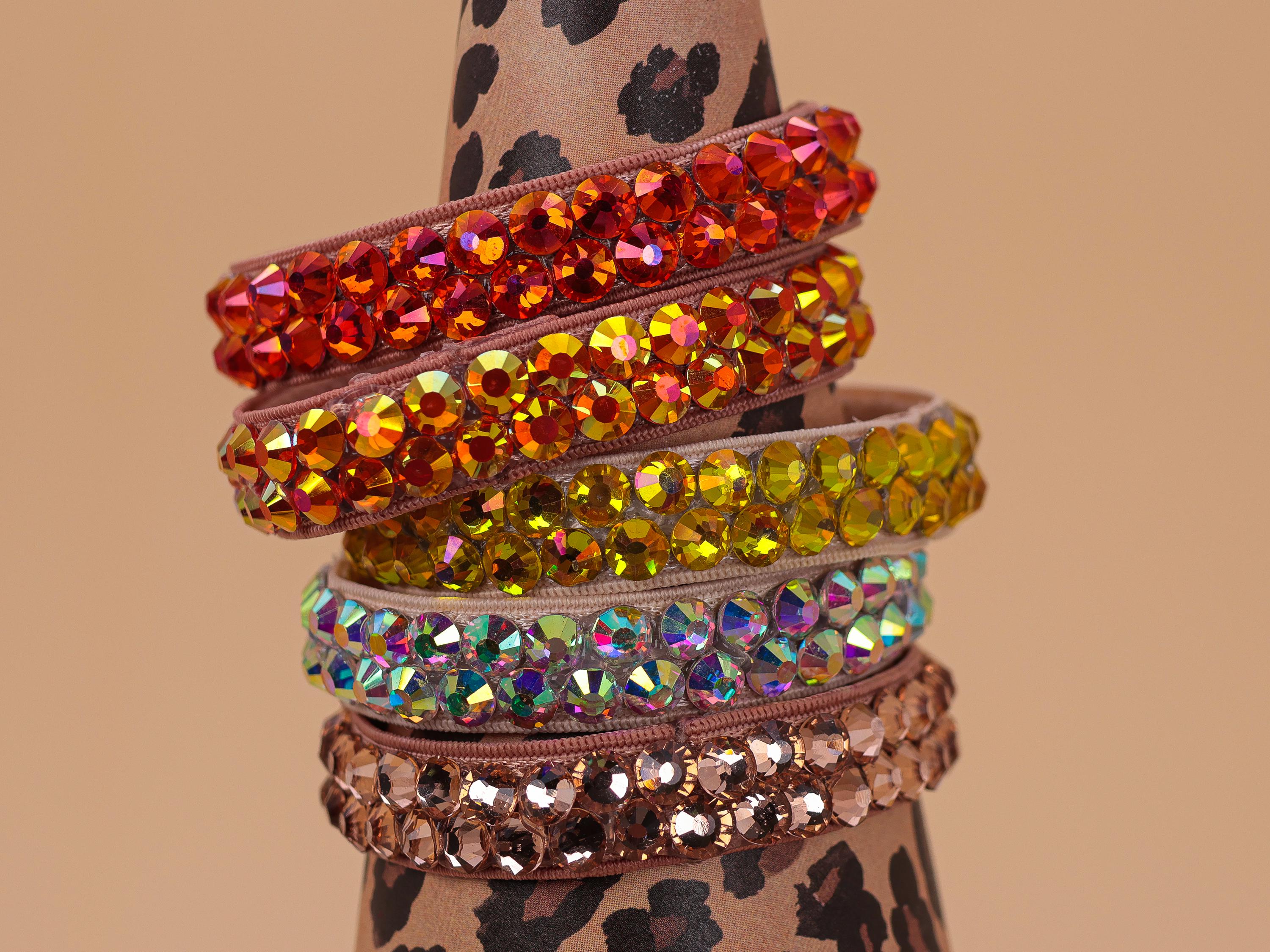 Elastic Dance Bracelet For Performance Dance Jewelry Bangle with Rhinestone Bracelet For Latin Dance Crystal Wrist Band For Salsa Show Dance