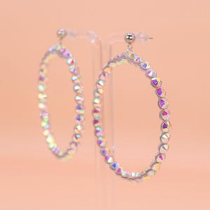 Elegant Crystal Dance Hoop Earrings With Rhinestones Latin Ballroom Dance Jewelry for Competitions & Stage 2. Crystal AB