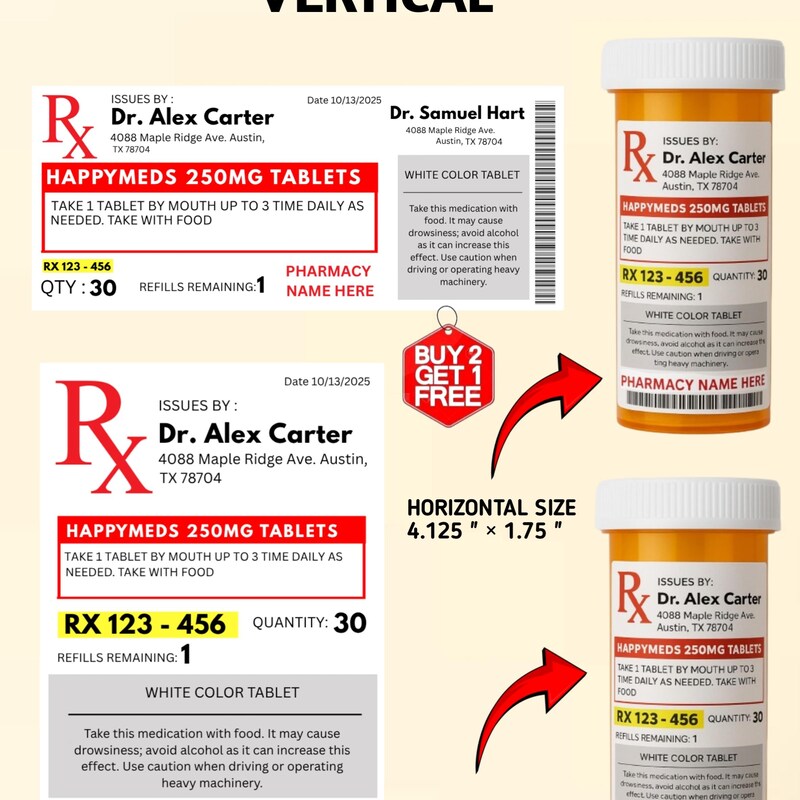 Rx Label - Etsy