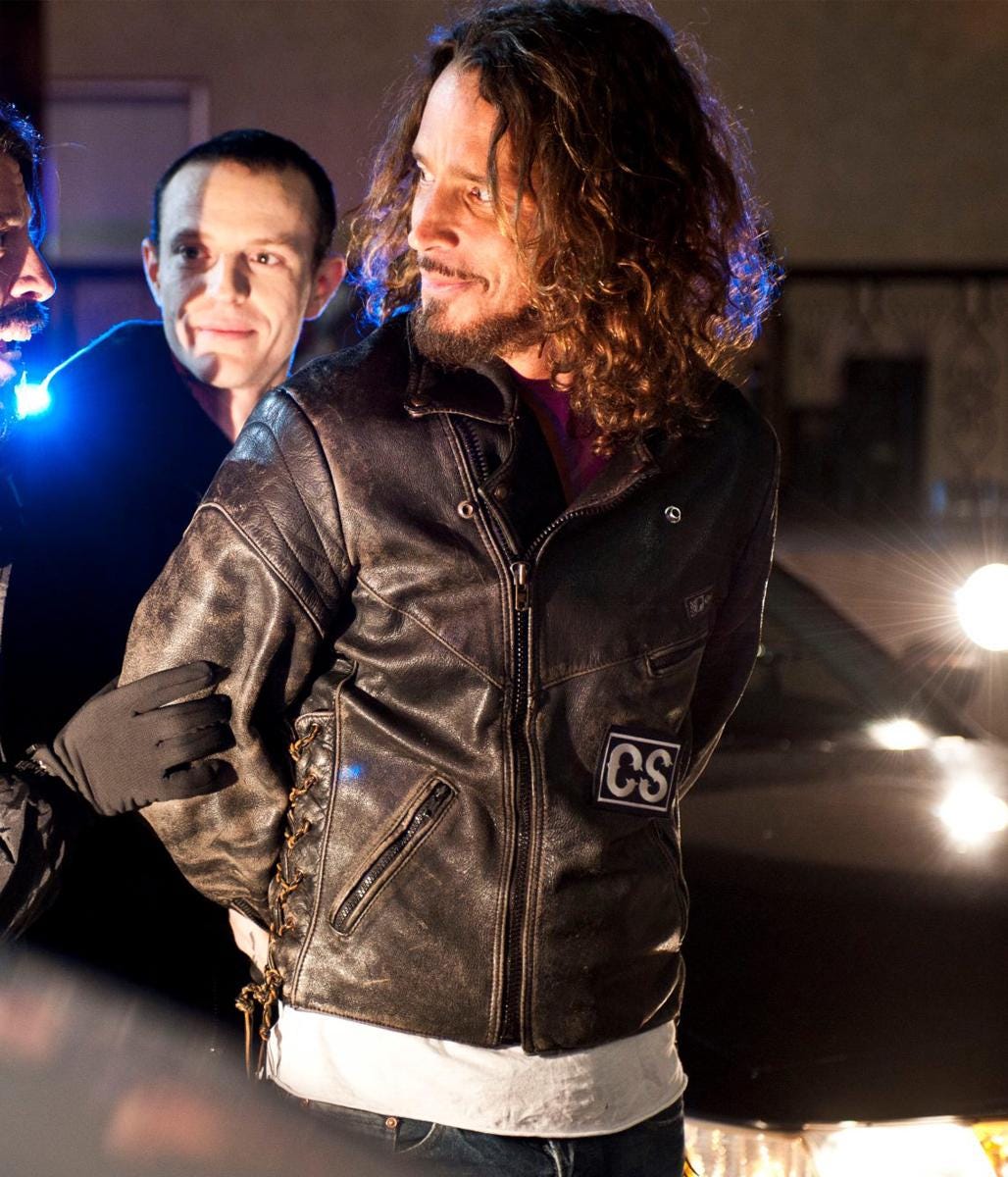 Chris Cornell by Crooked Steps Soundgarden Biker Black Leather
