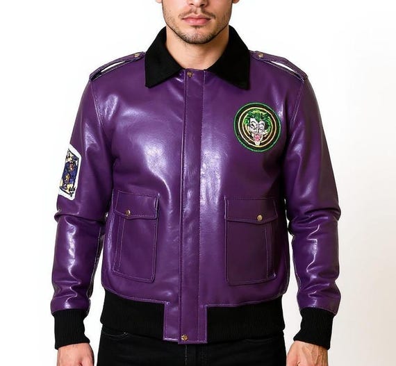 Bob the Joker's Goon Purple Faux Leather Jacket Batman 1989