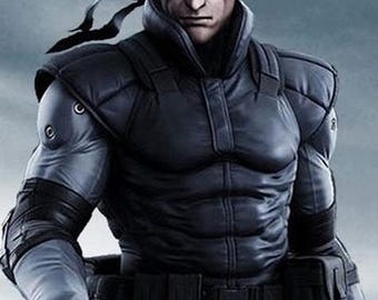 Metal Gear 4 Solid Snake Black Leather Vest Cosplay Costume