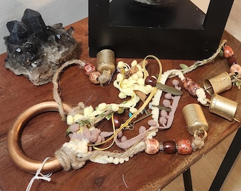 Yellow Protection Bells – Handmade Door Hanger, Witchy Home Blessing, Spiritual Warding Charm, Wiccan Door Decor, Energy Cleansing