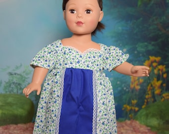 Handmade Regency Doll Dress: 18-inch Doll Clothes