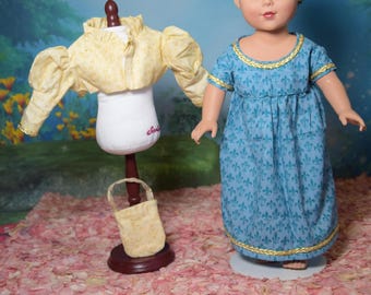 Regency Doll Gown: 1810 Spencer Jacket, Handbag, American Girl Clothes