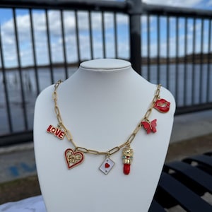 Custom Charm Necklace, Customizable Charm Necklace,Multi Charm Necklace,Gold Charm Necklace,Build Your Own