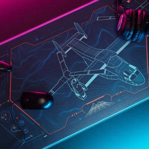 Alfombrilla de escritorio con HUD de avión futurista, alfombrilla de ratón para ingeniero aeroespacial, decoración de tecnología aeronáutica, regalo para pilotos