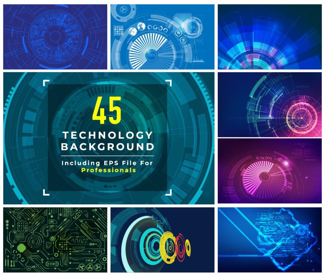 Technology Background Bundle EPS Digital Download for Professional ...