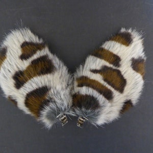 Blonde Creme Leopard Panther Dschungel Katze Faux Pelz Ohren Kostüm Halloween Cosplay