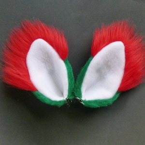 Weihnachten rot grün weiß Kunstpelz Fuchs Wolf Hund Coyote Katze Ohren Clips Halloween Kostüm Cosplay