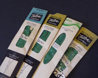 Vintage Talon Zippers Kelly Green Multiple Sizes Brand New 1960s-70s