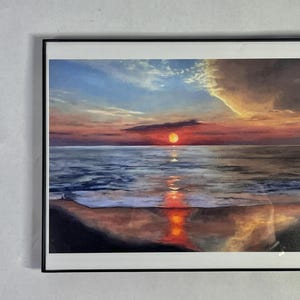 Homesick Sunrise - framed prints, print of original acrylic painting, beach, sunrise