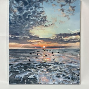 Take it Easy - acrylic painting, original acrylic painting, wall decor, beach sunset