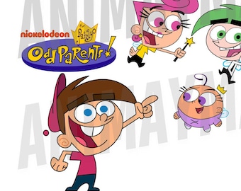 Fairly Oddparents PNG JPG PDF Doc Clipart Bundle - For Projects