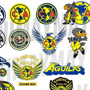 Paquete de logotipos del equipo de fútbol América Águilas Liga México PDF Jpg PNG DOC archivos vectoriales - Diseños deportivos para proyectos