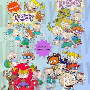 Rugrats Bundle 26 files  JPG PDF PNG Doc. Cartoon Characters for Projects Instant download clipart